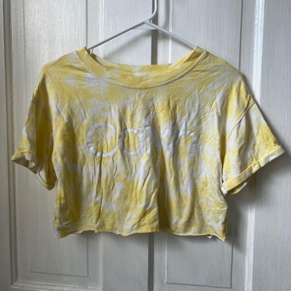Calvin Klein Yellow Tie-Dye Women's Crop Top